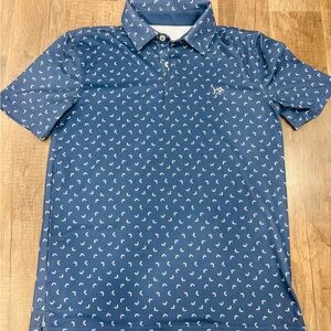 Boys Southern Tide Navy Patterned Polo Shirt